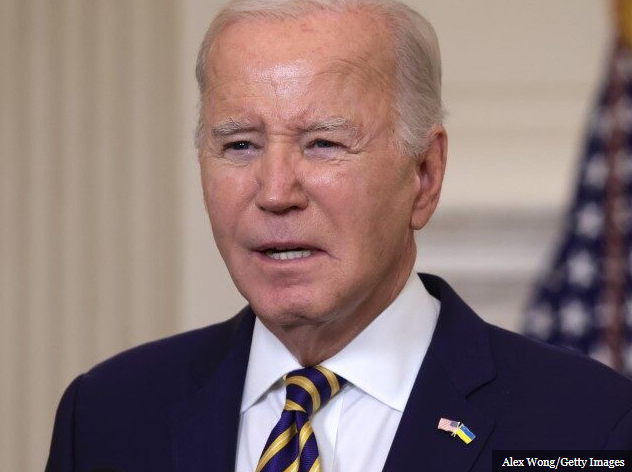 President Joe Biden Wearing Ukraine Pin and Tie