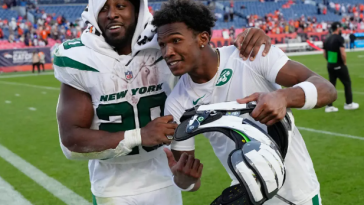 Breece Hall and Garrett Wilson, New York Jets