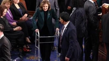 Nancy Pelosi Moving With A Walker