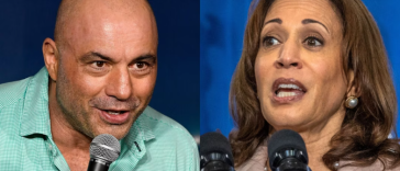 Joe Rogan and Kamala Harris